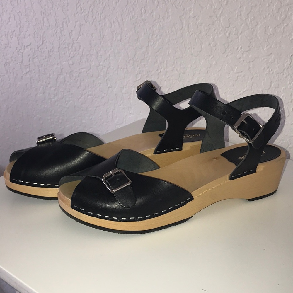 Swedish Hasbeens Pia Debutant 41 Clog Black